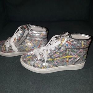 Girls High Top Confetti Sneakers